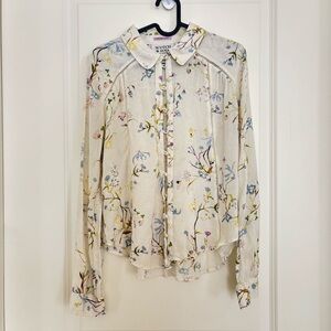 Scotch & Soda Floral Blouse - Cream with Multicolor Accents